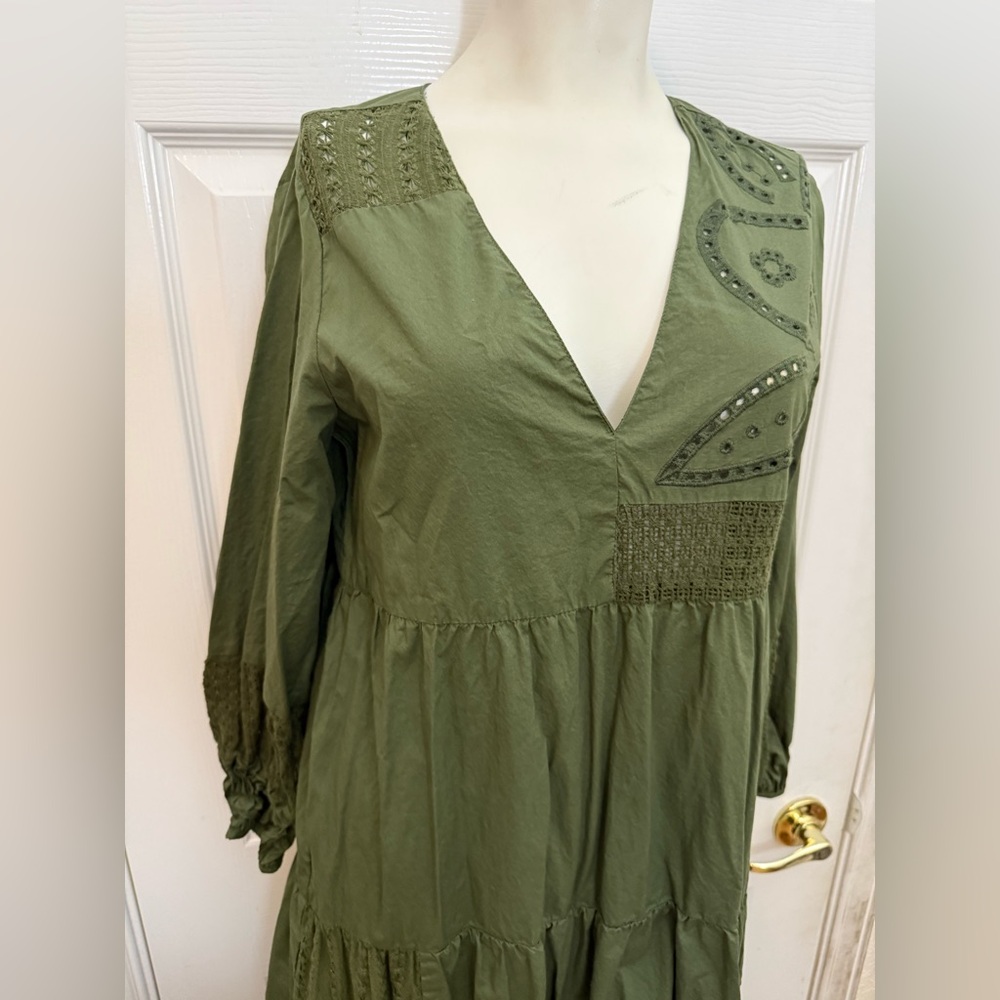 Zara Olive Green Maxi Dress - Picture 3 of 6